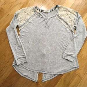 Rewind grey and lace long sleeve top. Size XL